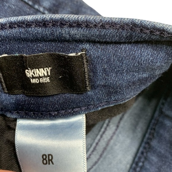 Express Women’s Mid Rise Skinny Stretch Dark Wash Denim Casual Size 8 Regular - Picture 8 of 10